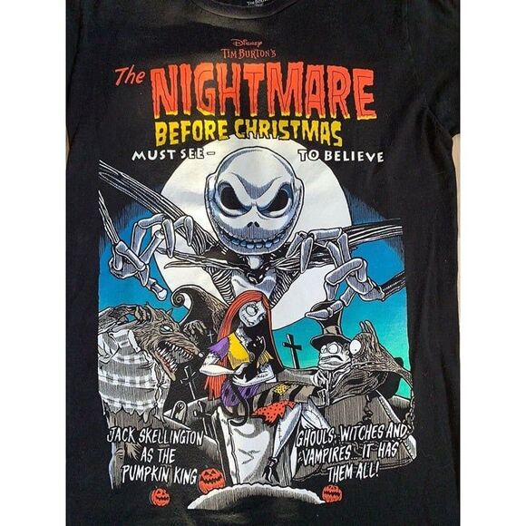 Nightmare Before Christmas  Mens SMALL Tee Disney Tim Burton Must See to Believe - Picture 2 of 7